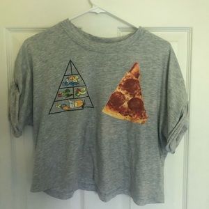*2 for $15* PIZZA FOOD PYRAMID CROPPED TEE